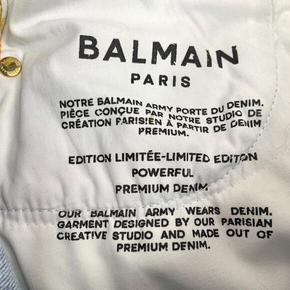 Balmain Blue Distressed Denim Fringed Shorts XS Limited Edition Premium Cotton C - Picture 4 of 8